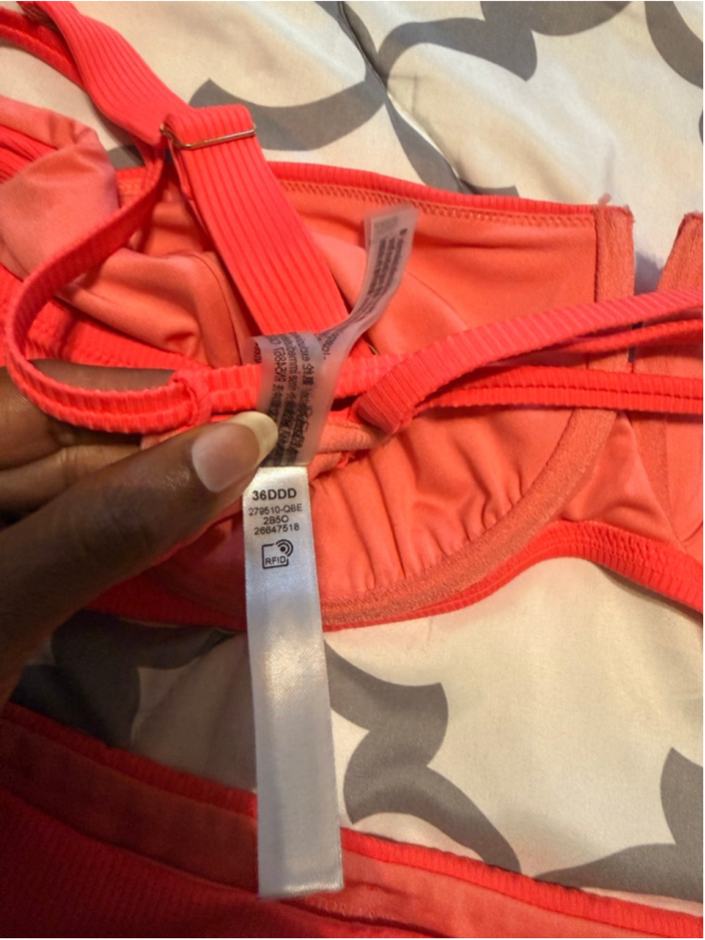Women's Victoria's Secret Red Ribbed Bikini Set M - Picture 5 of 6